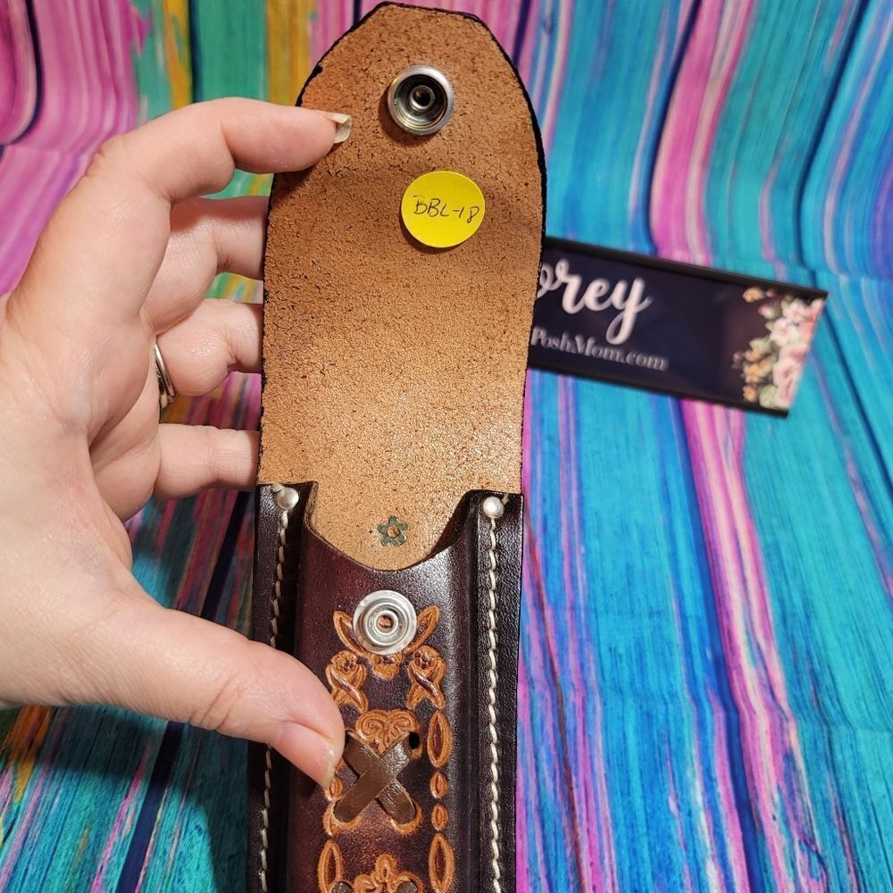 🔷️Vintage Tooled Harley Davidson Leather Belt Loop Knife Sheath or Case - Picture 4 of 9